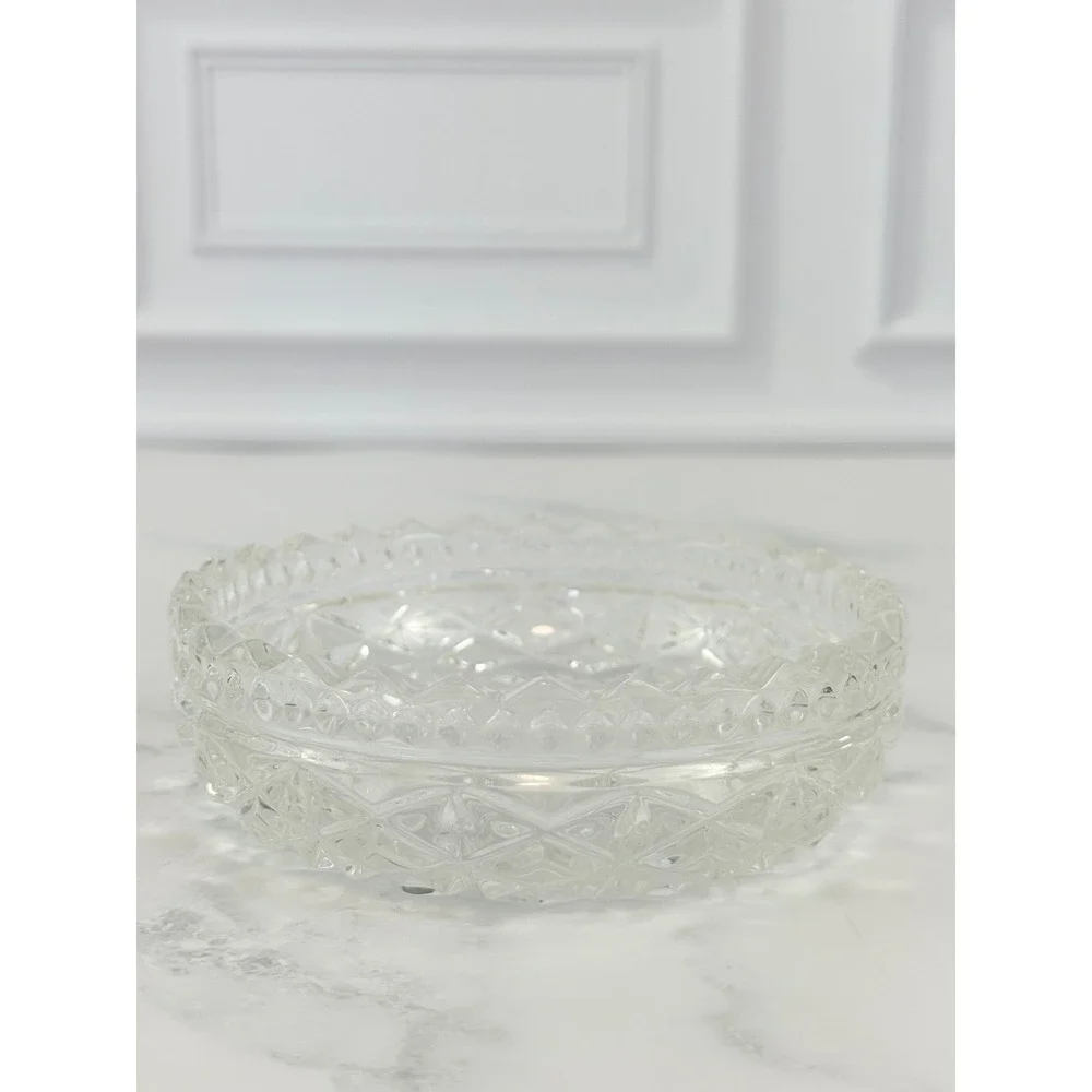VTG‎ Brass Christmas Tree Candle Holder with Cut Crystal Insert 9 1/2